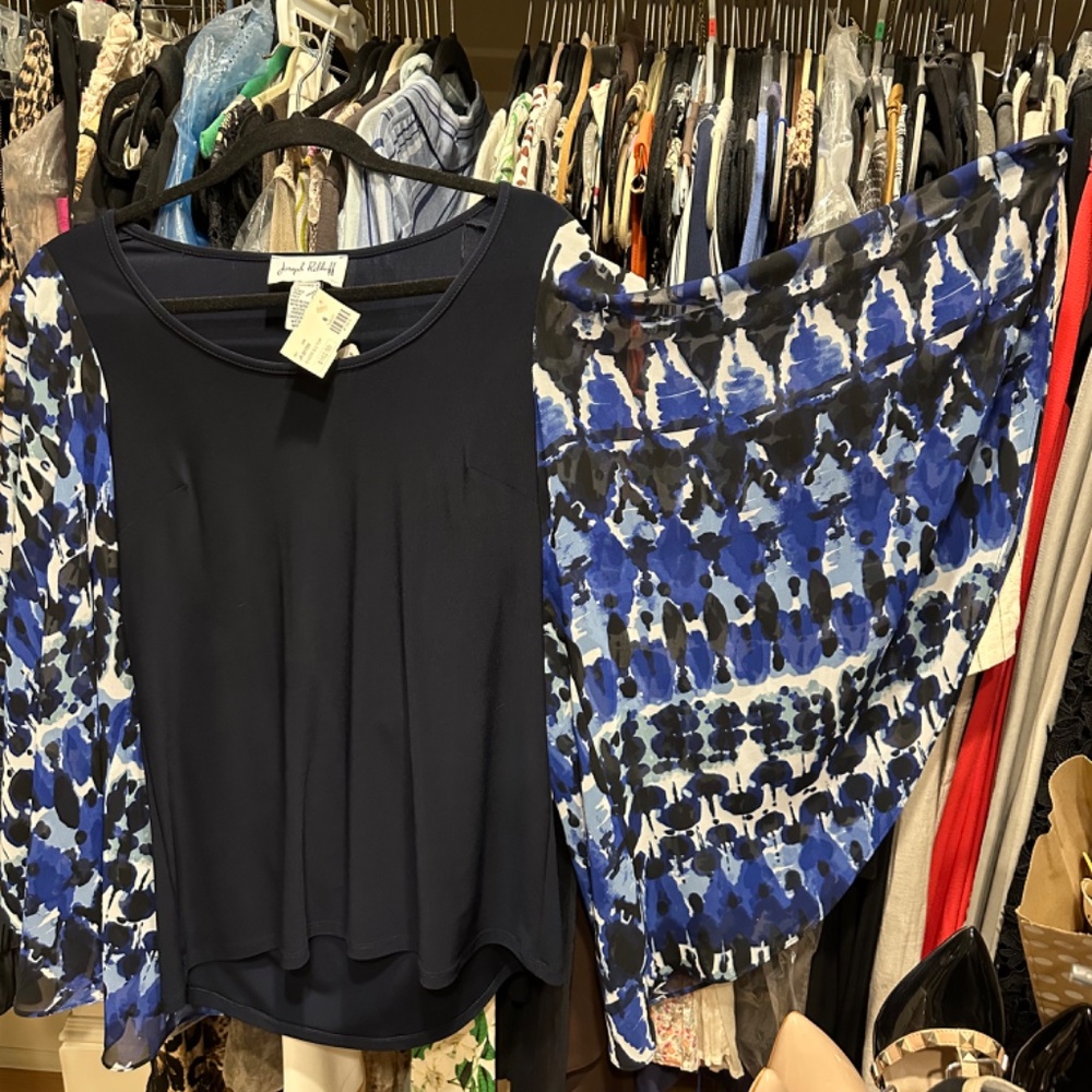 Joseph Ribkoff sheer angel sleeve top